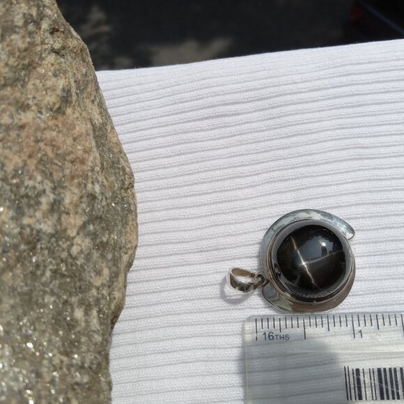 Stunning Rare Black Star Diopside In 925 Silver - Picture 4 of 5